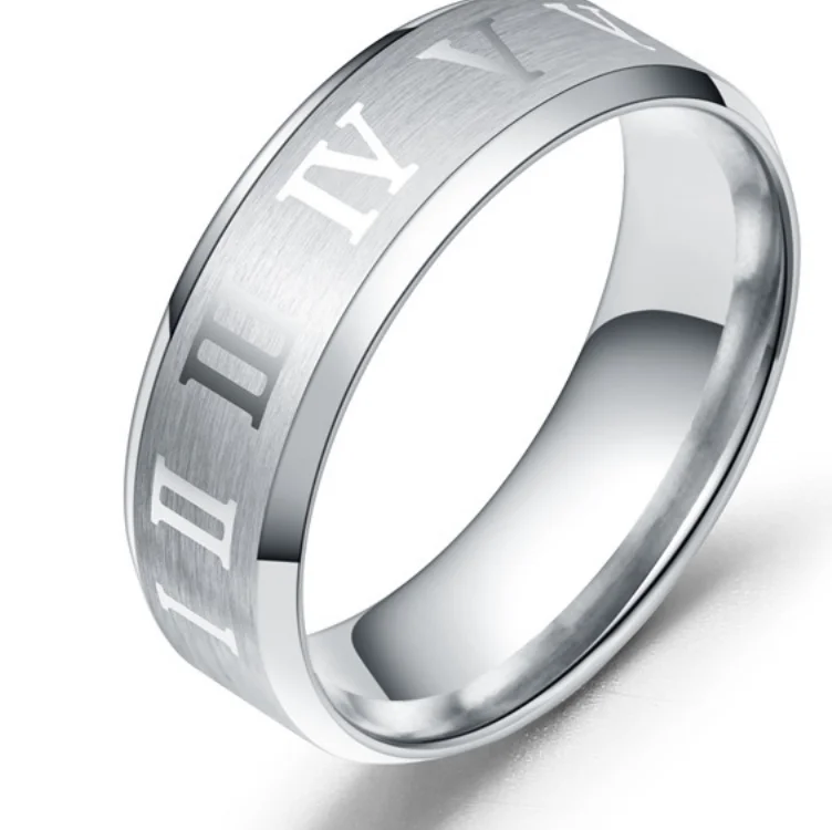 High Quality Spinner Ring Roman Digital Ring Stainless Steel Ring for Women Man