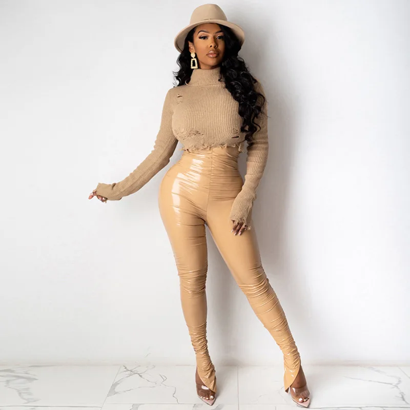 2021 New Arrival Leather Pants Bodycon 