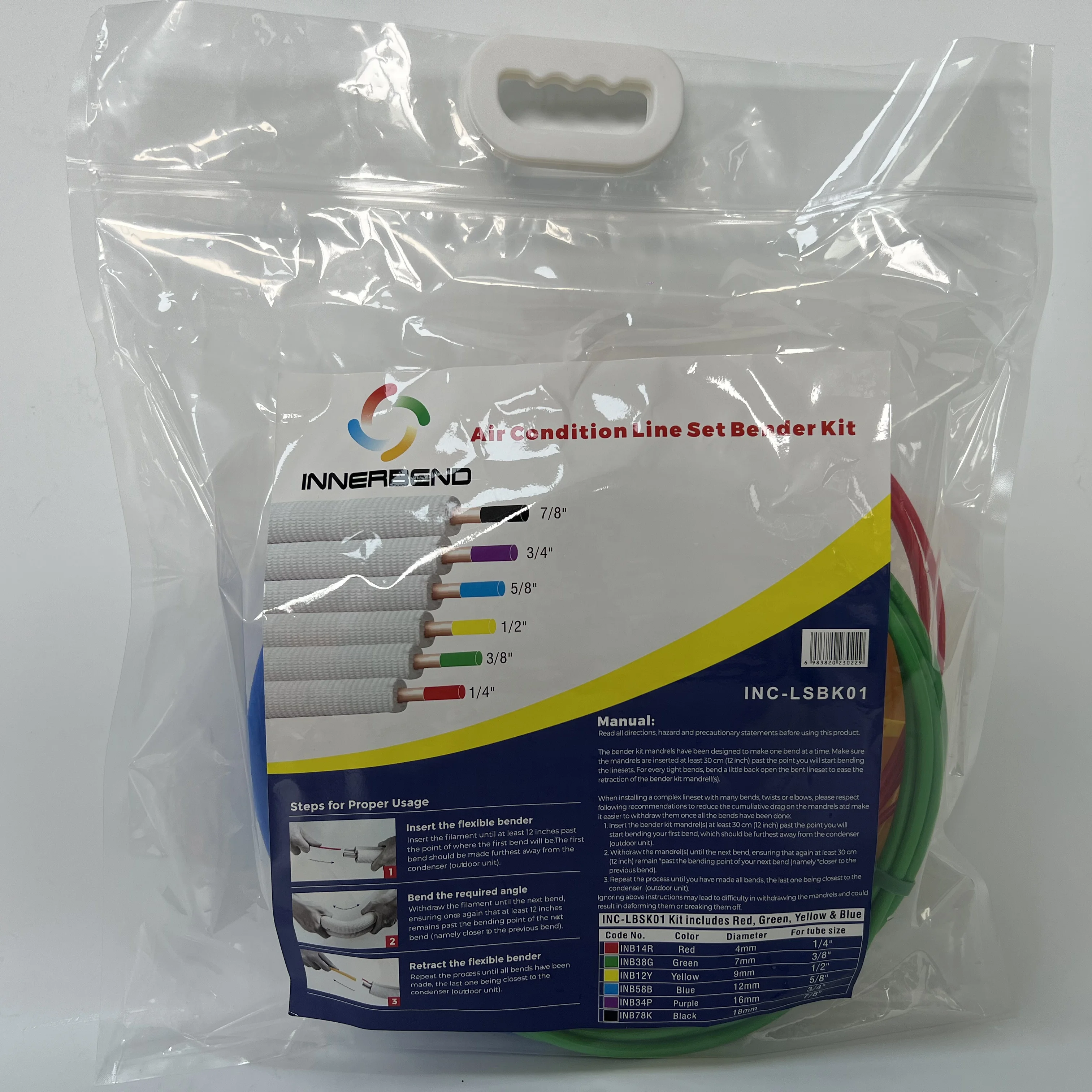 Innerbend Manual Air Conditioning Fitting Lineset Bender Kit-Flexible Plastic Commercial Use