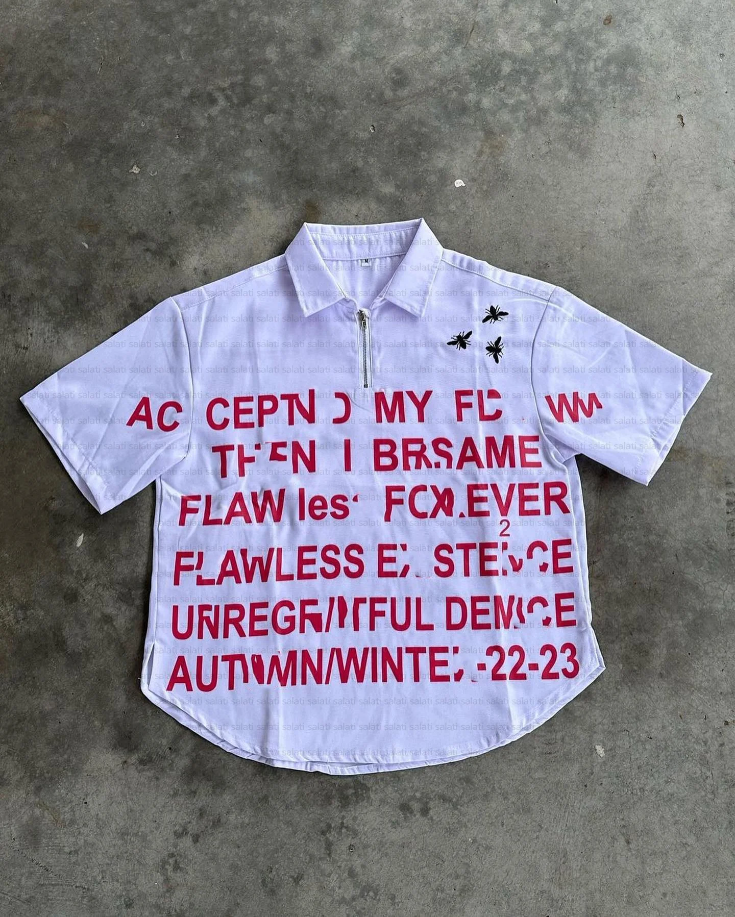 Custom Summer Tshirt Short Sleeve Heavy Weight Cotton Boxy Fit Screen Print Zip up Plaid Polo T Shirts Dress Work Shirts for Men gallery 3
