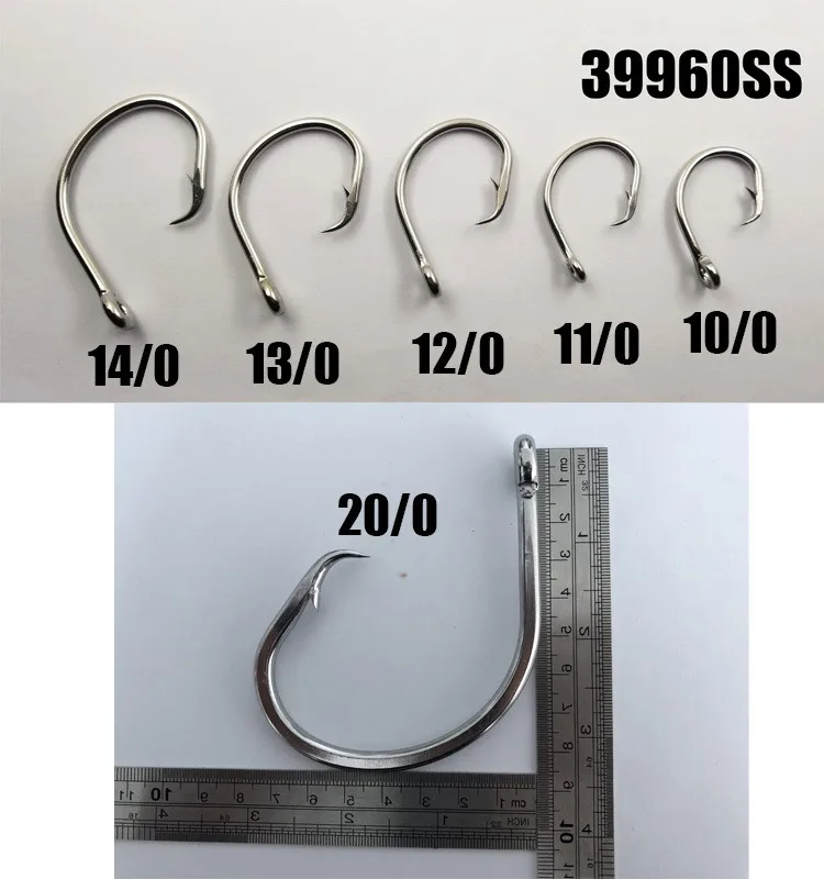 Proberos 20 pièces crochets en acier hameçons de pêche circulaires en