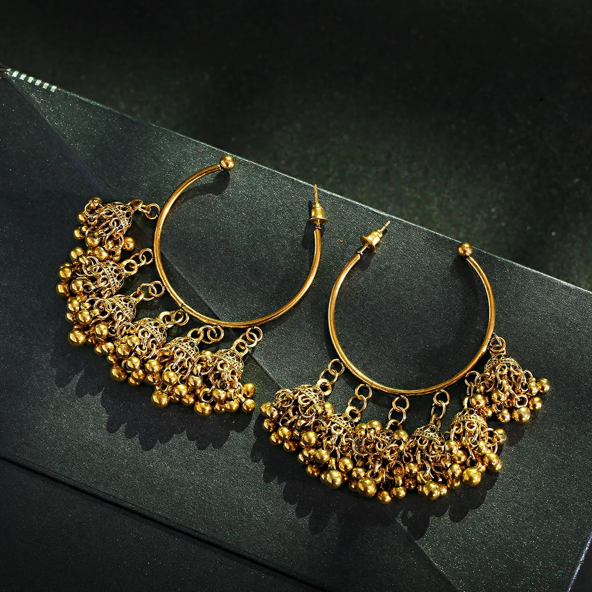 Indian gold Plated Oxidized Latest Design Jumka Jumki Earring Women Fashion new 