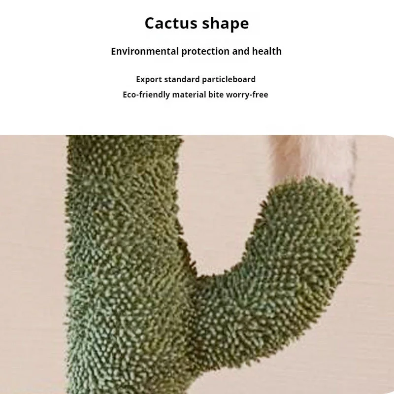 Kinghon Modern Cactus Cat Tree House Cat Tower for Indoor Cats Multi Level Condo Scratching Post Mat Pet Furniture