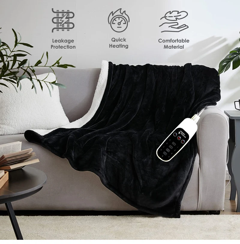 Grey Flannel Electric Heated Throw Blanket Buy Heated Electric