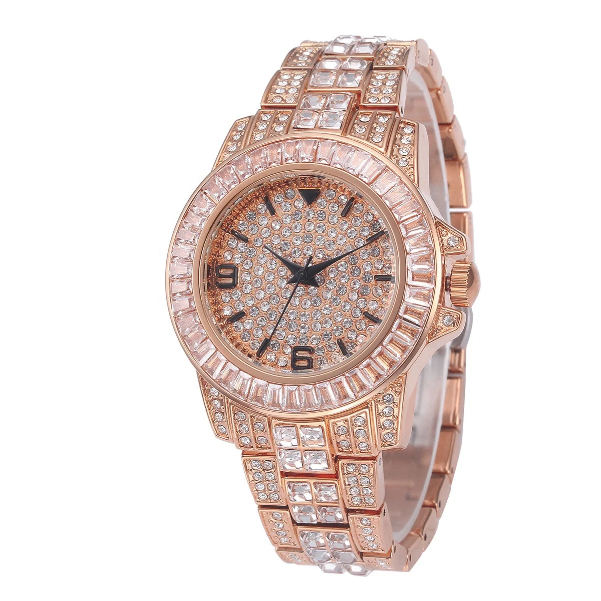 Excel Quartz Japan Gold Watch 24K IDE Out Watch Diamond Watch Men Wrist Luxury Gold