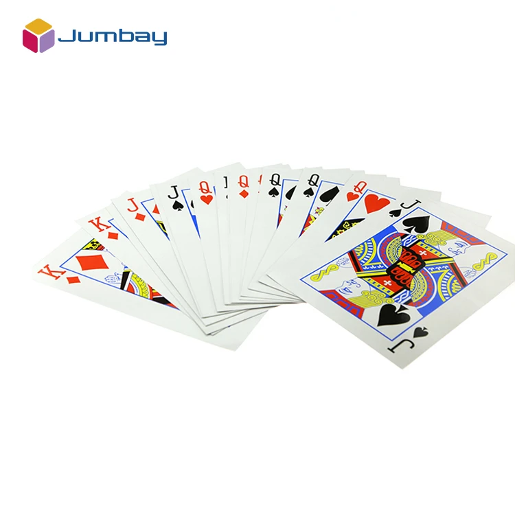 Personalized Custom Printing Giant Big Shaped Jumborific Game Themed Poker Playing Card Game With Large Size Box for Family