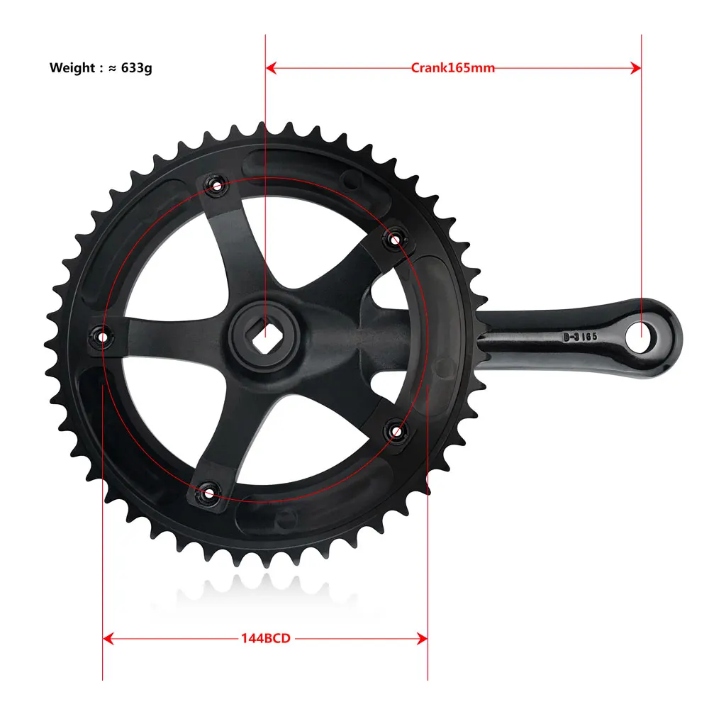 SKEACE 165mm 144BCD Aluminum Alloy Crankset for Fixie Bikes