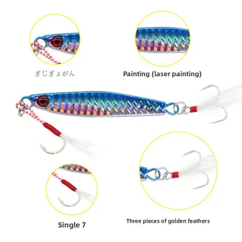Emma Lead Iron Plate Laser Luya Bass Bait Slow Shake Cushion Fishing Lures Colorful Reflective – Lure – view 4