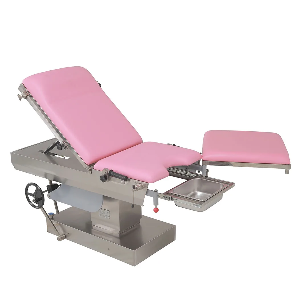 Stainless Steel Medical Manual Gynecology Labor Birthing Obstetric and Delivery Bed