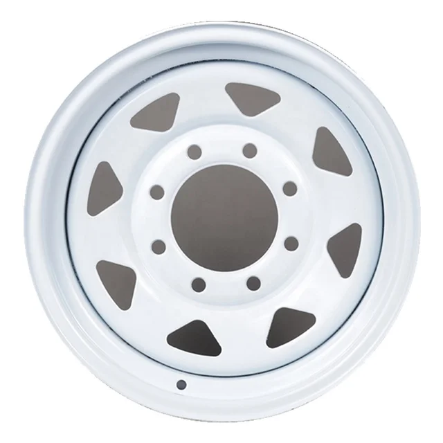 Best Quality 16" X 6" Steel Trailer Wheel Rim White Spoke Fits 8-6.5" Bolt Circle