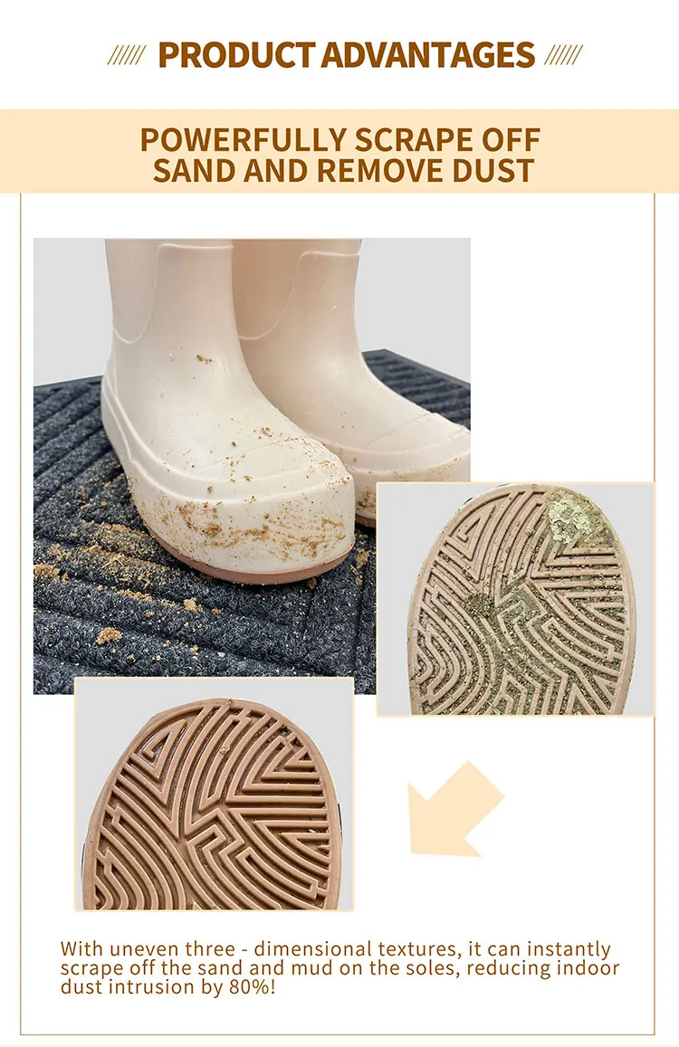 Indoor Door Mats Weather-Resistant TPE Rubber Backed Doormat for Entryway(图3)