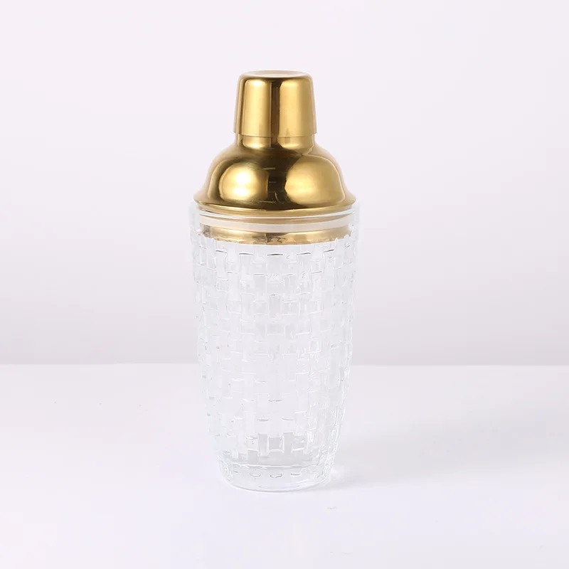 Factory Wholesale Customized Logo Bar Tools Stainless Steel Gold Glass Cocktail Shaker