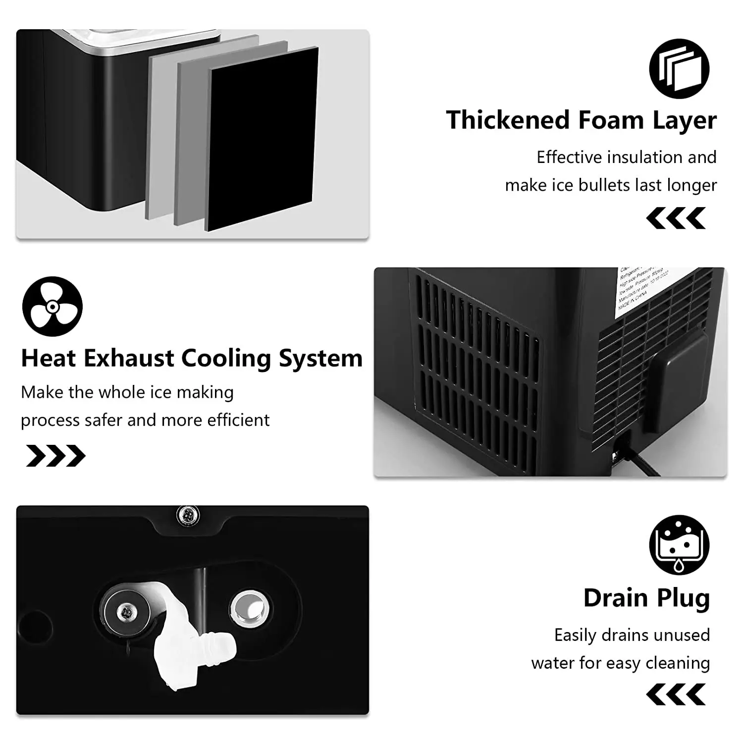 Factory Custom Automatic Low Noise Ice Machine Countertop 12kg 26lbs ...