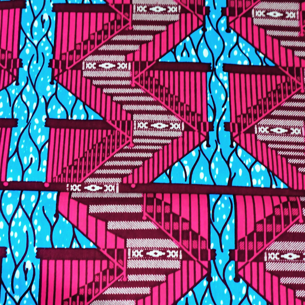 Ткань из Анкары, африканская восковая Ткань, 100% хлопок, восковая ткань kente V1136