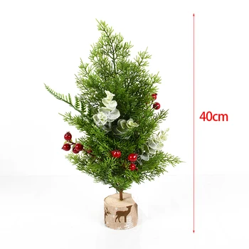 Wholesale Artificial Christmas Tree Eucalyptus Pine red berry Tree Outdoor Simulated Topiary Faux Pot Shrub For Home Garden