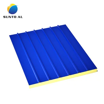 5 Thick Fireproof Composite Sandwich Roof Panels Metal Panel with PU Core Fire Retardent Sheet Plate