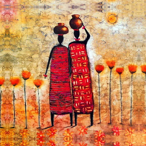 African Abstract Dancing People Canvas Printing Wall Art Home Decor Custom Oil Painting Handmade Wall Art