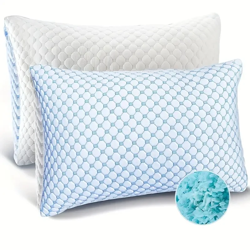 Factory Supply High Quality 50x70cm Adjustable Cooling Fabric Zipper Style Soft Shredded Memory Foam Pillow for Sleeping