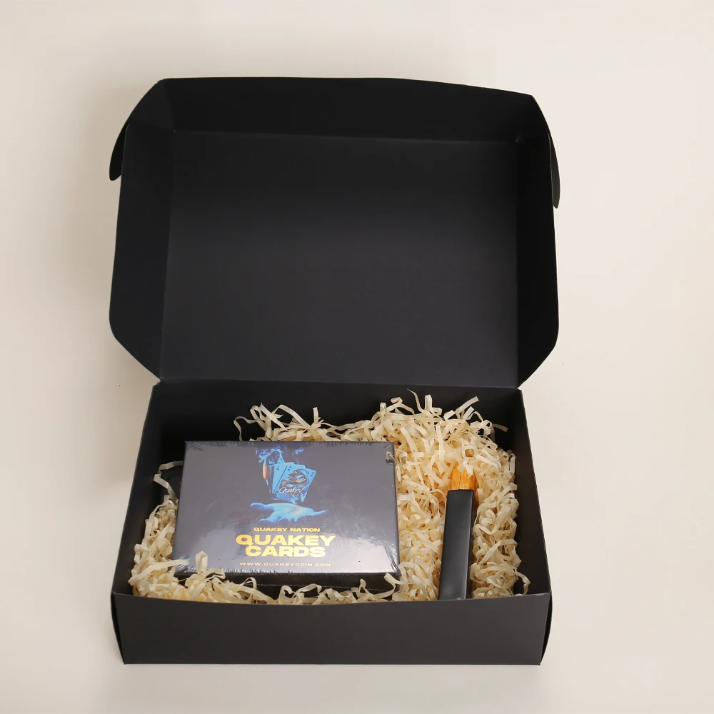 Custom Black Kraft Paper Gift Packaging Box Folding Design with Logo Custom Soft Shipping Box