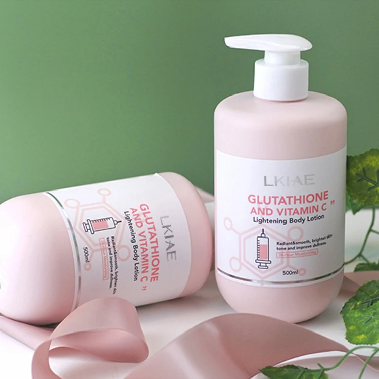 Oem Odm Gluta Repair Vitamin C Organic Strong Lightening Body Lotion  Whitening Brightening Body Lotion for Black Skin