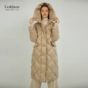 Korean Fashion Outwear Fancy Zipper Hood White Duck Down Coat for Women