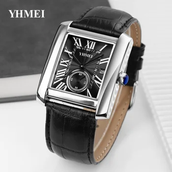 Men's Sports Leather Watch Luxury Quartz Watch Minimalist Ultra Thin Clock Fashion Men's Business Watch Set