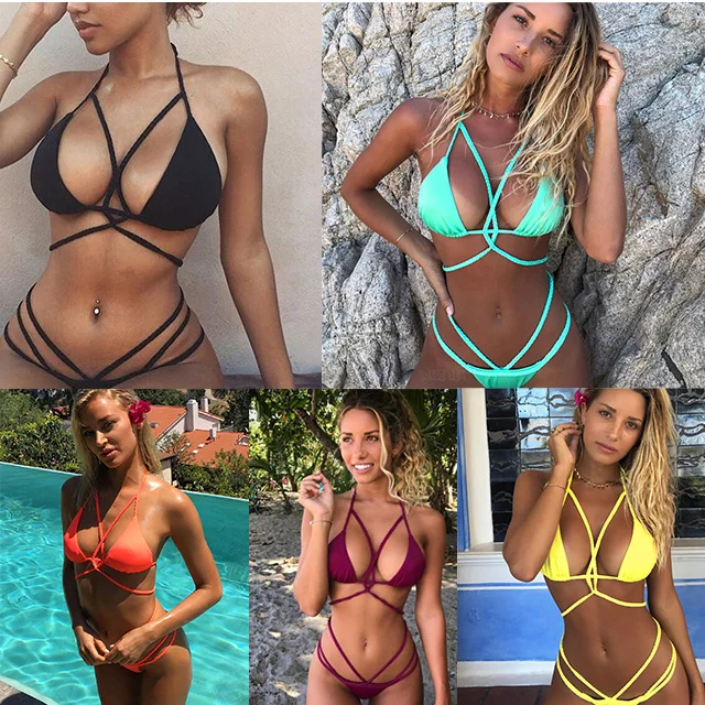 Zebra Color Block Halter Tie Side Swim Suits Sexy Spaghetti Strap Swimsuit Women Swimwear Lady Beachwear Female Bikini