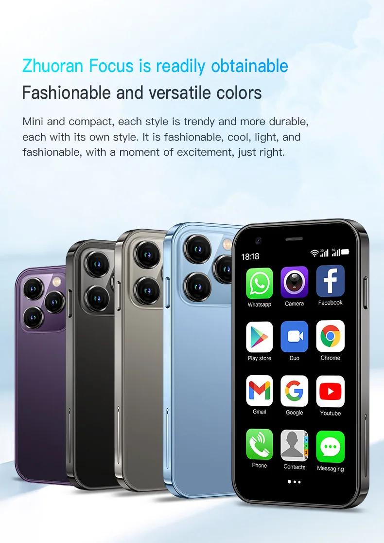 [In Stock]Supper Mini Smartphone XS15 3G WCDMA 2GB 16GB Android 8.1 Dual Sim 1000mAh WIFI Hotspot Mobile Phone