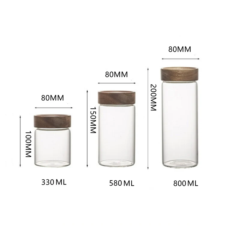 Wholesale High Borosilicate Kitchen Storage Glass Jar Custom Container