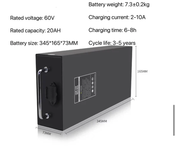 60V Scooter Battery - 20ah Lithium Power for 1500W Scooters