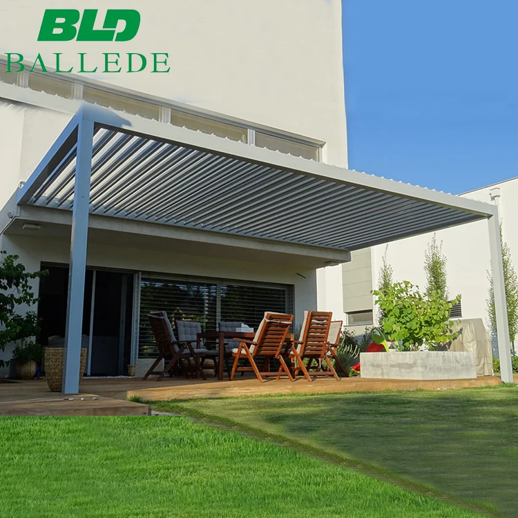 4x3 Terrace roof rainproof backyard sun louver automatic slat aluminum outdoor pergola awning