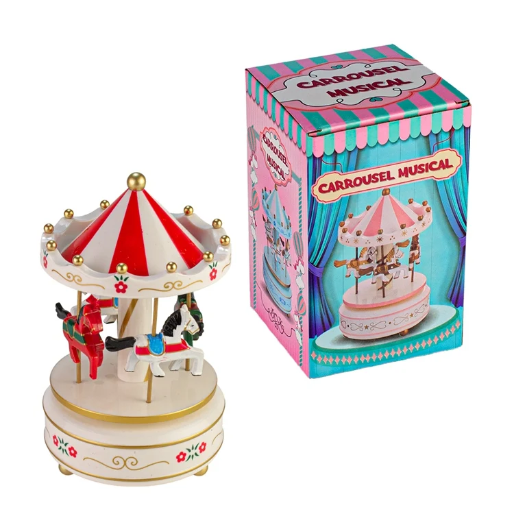 Classical Style Wind up Horse Carousel Music Box