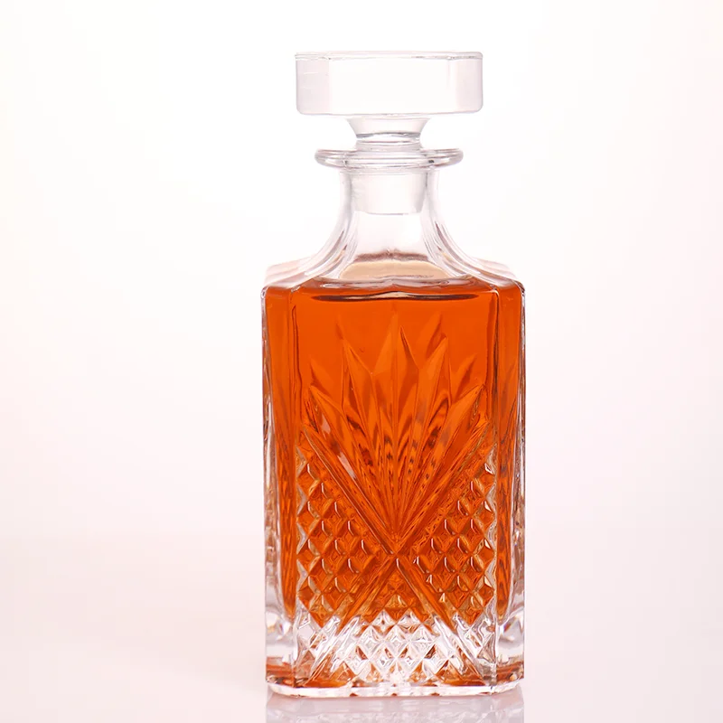 Hot Selling 750ml Food Grade Empty Refillable Whisky Heavy Bottom Square Glass Bottle Buy 0451