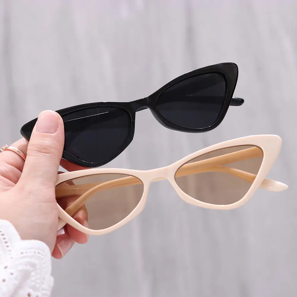 Wholesale Custom Cute Retro Candy Color Small Frame Sun Glasses Women Cat Eye Sunglasses