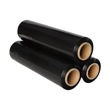 50cm Black Stretch Pallet Plastic Film Roll 45cm 40cm Soft LLDPE Material Moisture-Proof Blow Molding Process 300m Length Tea"