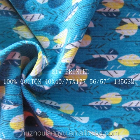 100% хлопок 21W вельвет набивной ткани