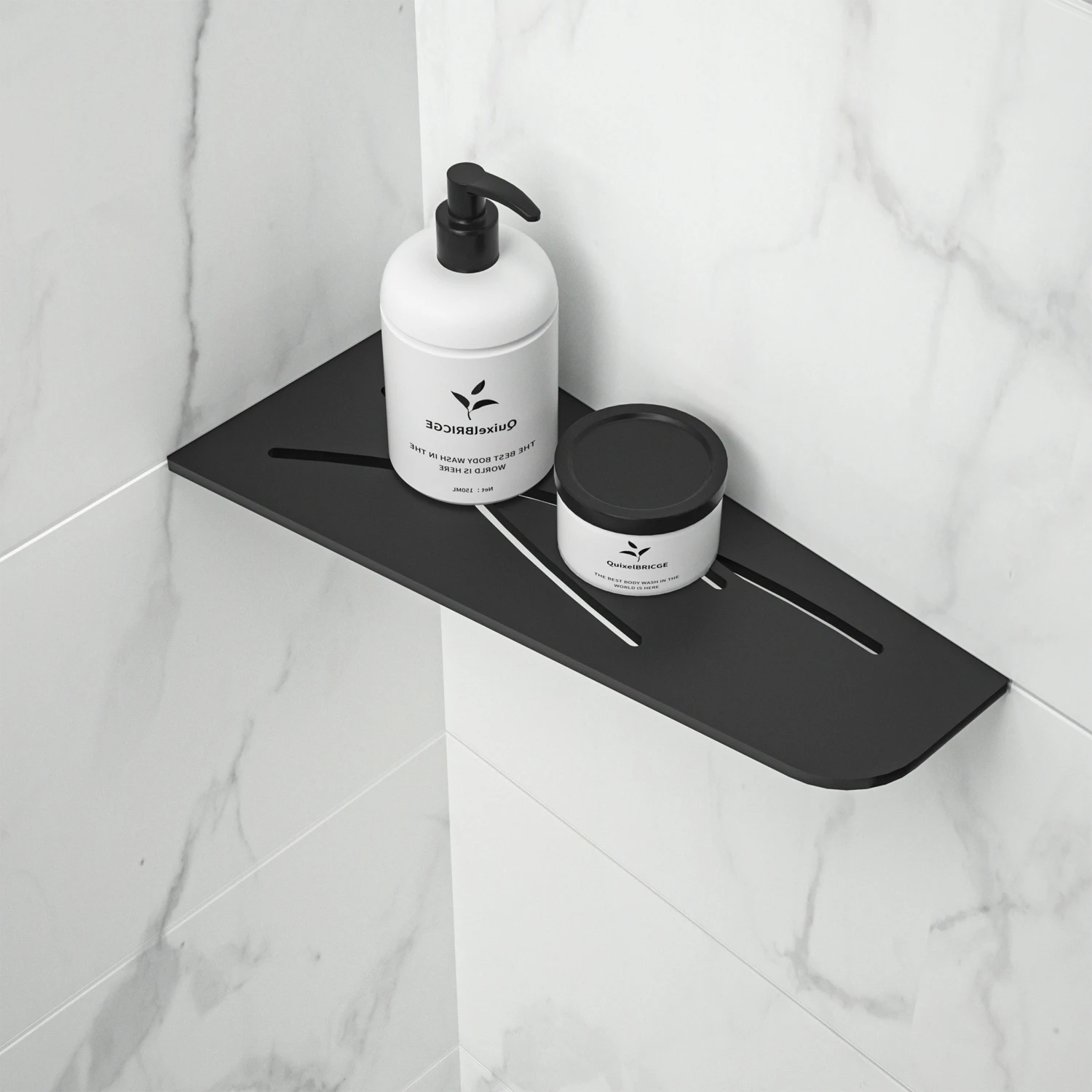 Brand New High Quality Matte Black Shower Shelf Without Drilling With ...