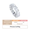 4*4mm princess cut ring silver color