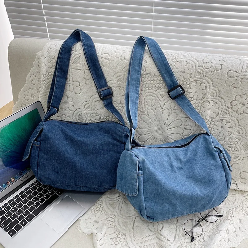 Grote luxe dames denim handtas grote schoudertas blauwe jeans handtas jeans denim tote crossbody dames schoudertas kopen vanaf een prijs van 24
