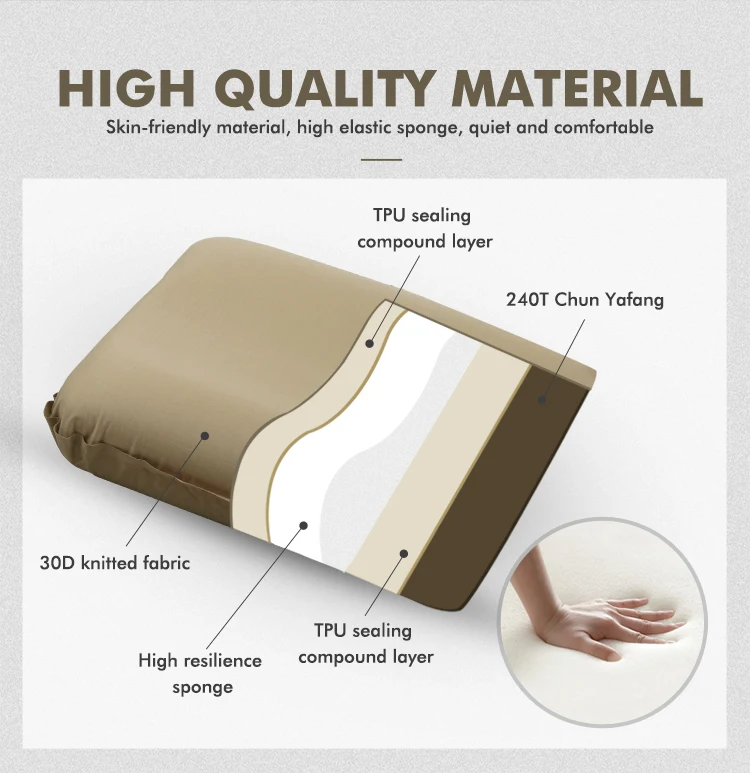 Kinggear Outdoor Camping Travel Pillow With Bag Pinflatable