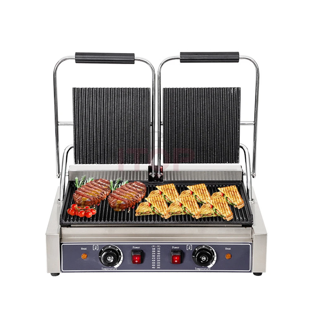 Commercial Use Kitchen Equipment Stainless Steel Electric Panini