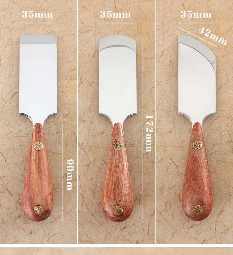 Rosewood Handle Leather Knife Thinning Knife M390 Powder Steel Handmade