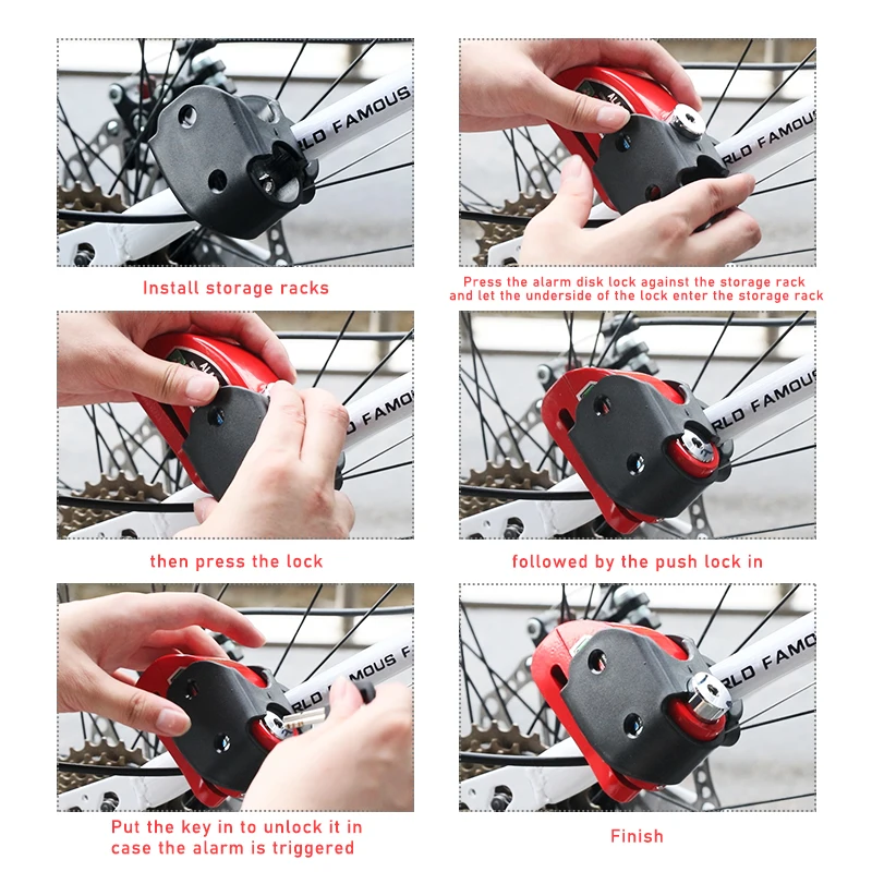 product new image eu warehouse bicycle scooter wheel disc brake alarm lock aluminum alloy security anti theft lock bike alarm disc lock-5
