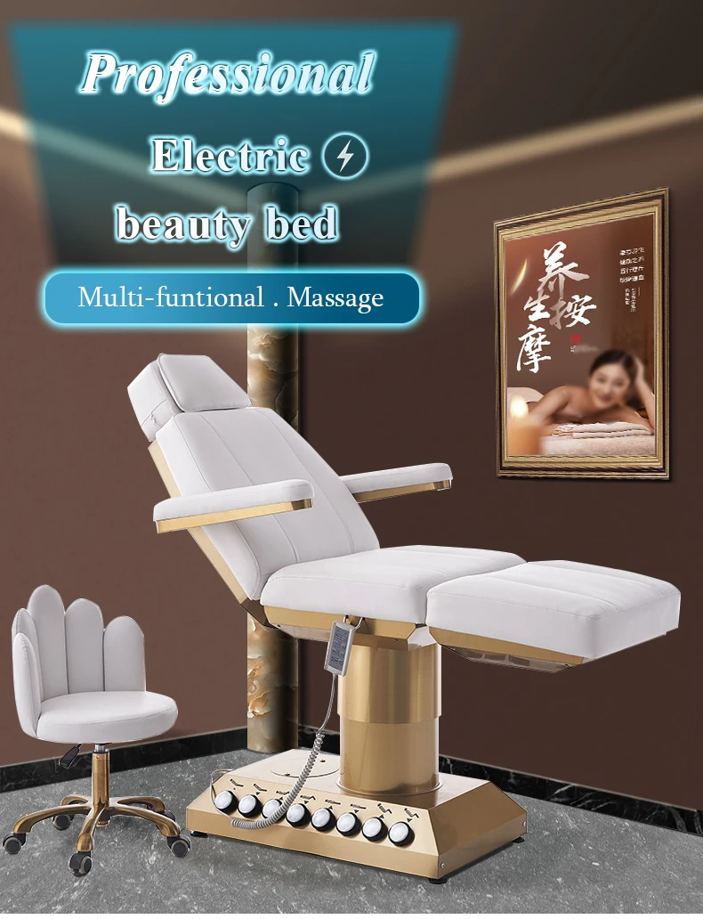 Qunpeng 2014 Latest Design Electrical Massage Table Gold Base With ...