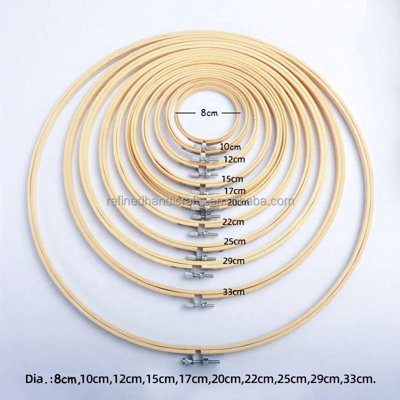 Vosarea 10 Piezas Aros para Bordado de Bambú Círculos de Punto de Cruz Anillo para DIY Manualidades Costura a Mano 8cm 