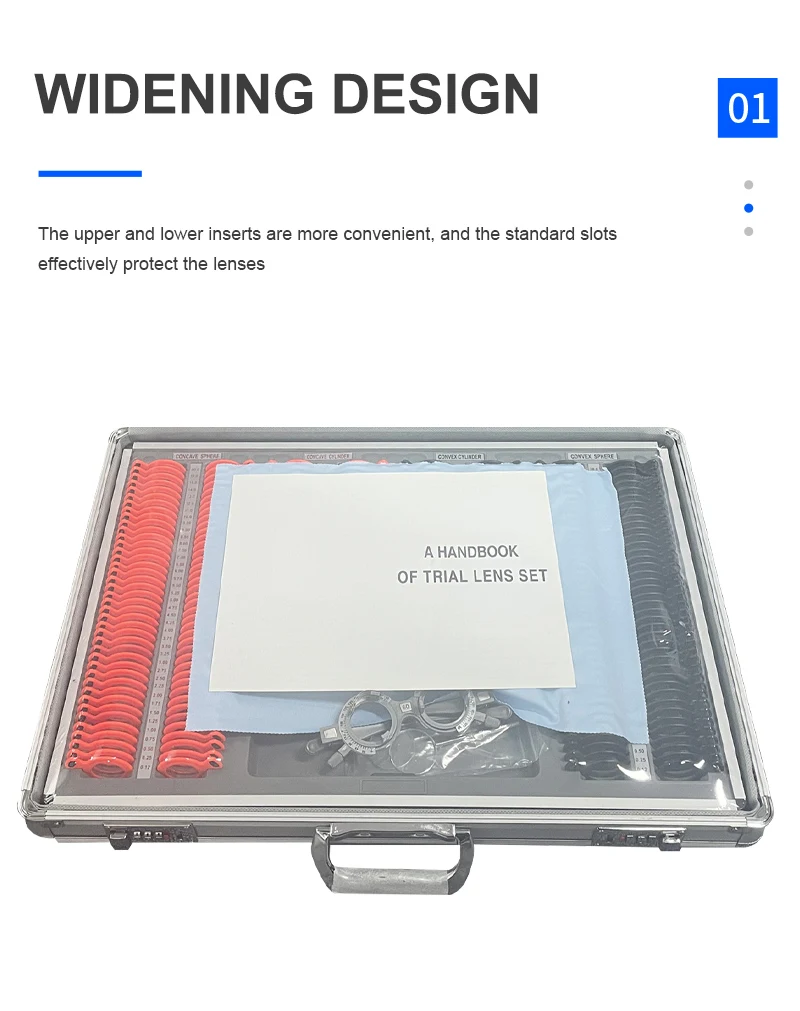 Rightway Brand Best Quality Plastic Rim Trial lens Set 266 PCS with Aluminum