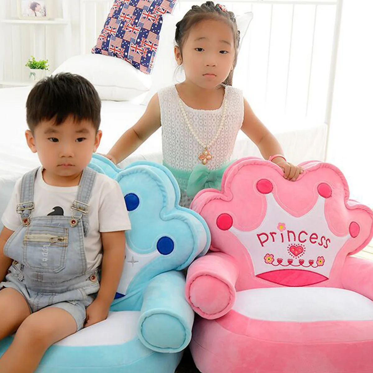 Pink Inflatable Kids Inflatable Couch Blow Up Couch Waterproof