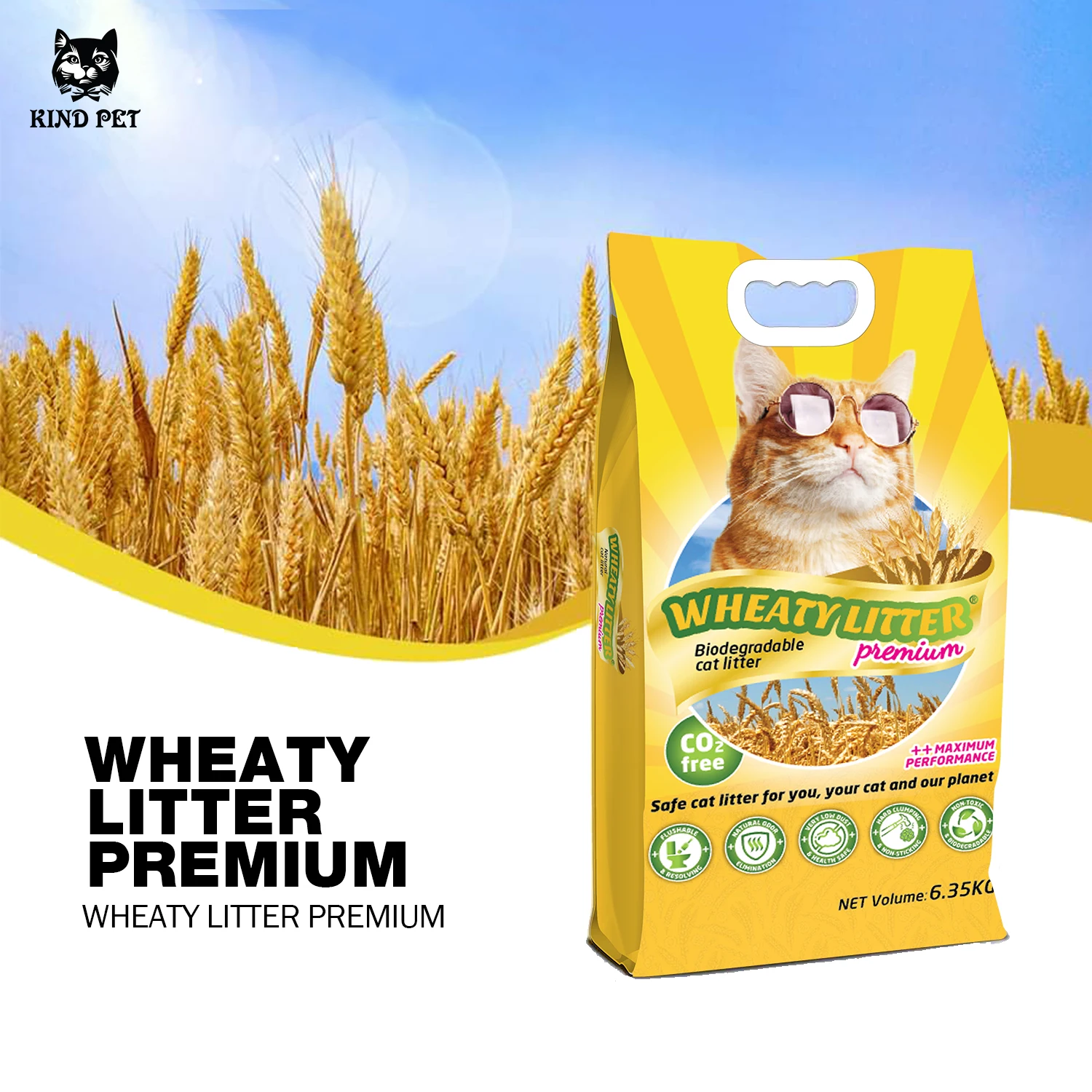 Wheat Flushable New Trend Wholesale Quick Absorption Cat Friendly