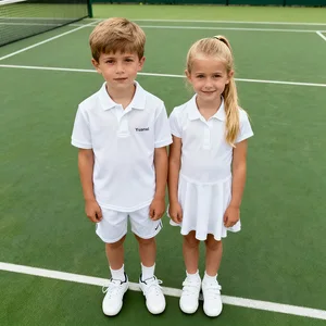 Custom Design Nylon Lightweight Breathable Mesh UV Protection Anti-Microbial Tennis Pickleball Shirt Skirt with Built-in Shorts