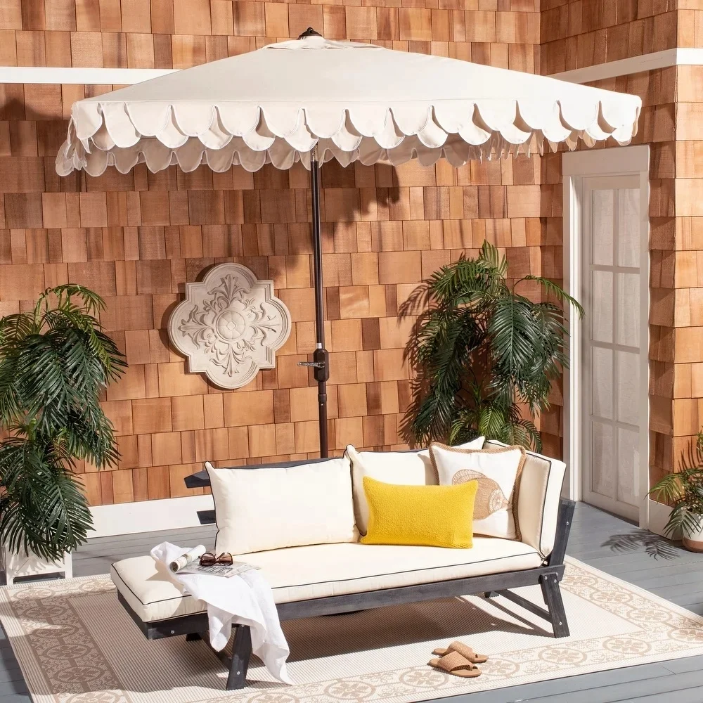 big square patio umbrella cafe GREEN PARTY 13ft Outdoor with Solar Lights, 120 LED 12-Mode Large Double Sided Rectangular Table Umbrella, Heavy Duty Triple-Head Shade for Backyard Deck & Poolside, Navy Blue(No Base) a perfect blend of style and functionality Square Cafe Umbrella